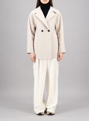 DROPPED SHOULDER JACKET - CREAM