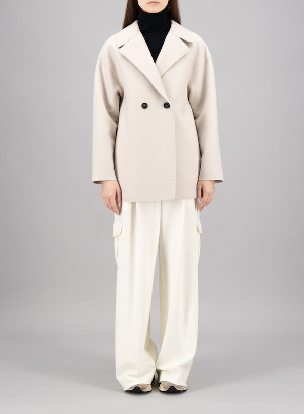 DROPPED SHOULDER JACKET - CREAM