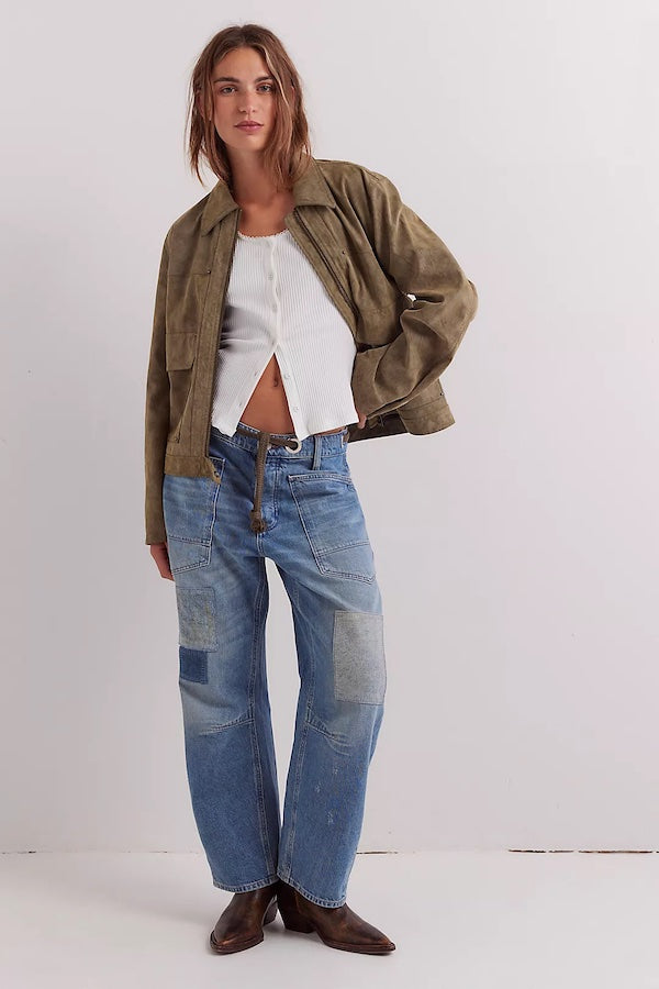 MOXIE PULL-ON BARREL JEANS - TRUEST BLUE