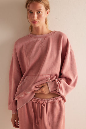 SLOW IT DOWN PULLOVER - ROSE DAWN