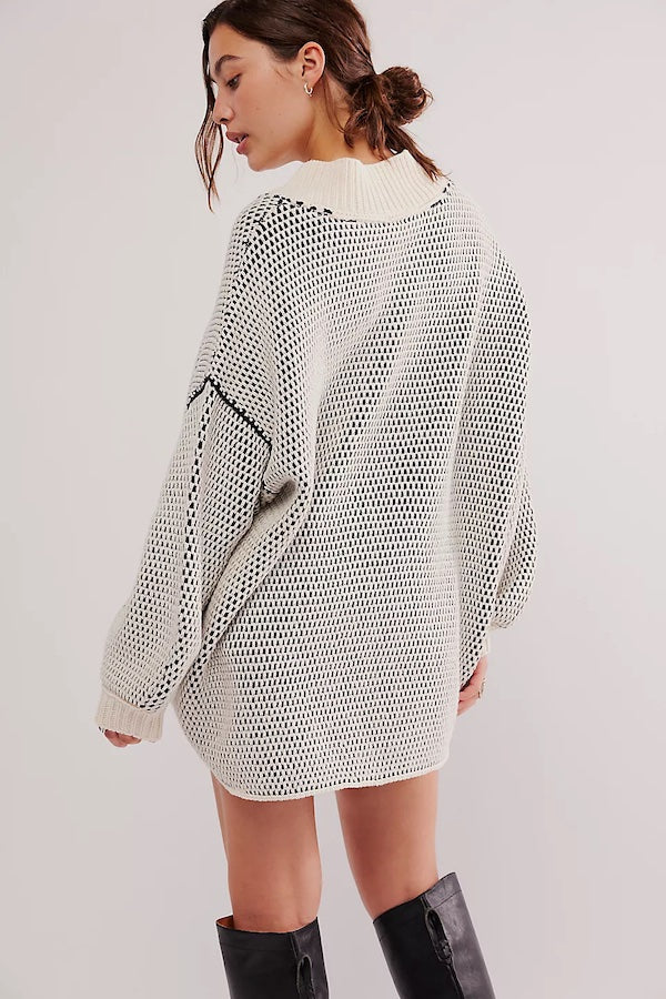 MAISIE SWEATER - IVORY BLACK COMBO