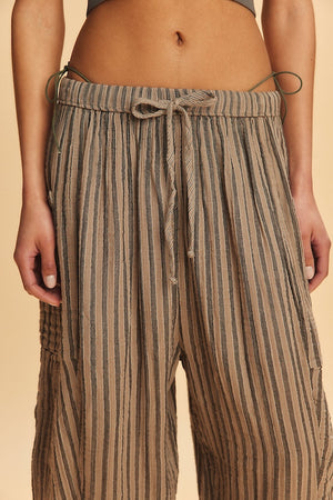 STRIPED QUINN PANT - CHARCOAL