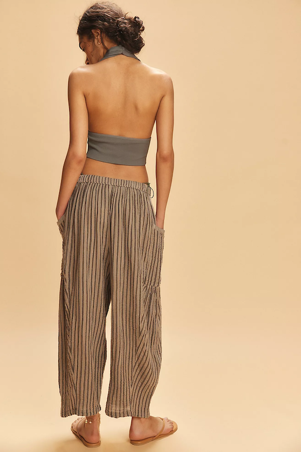 STRIPED QUINN PANT - CHARCOAL