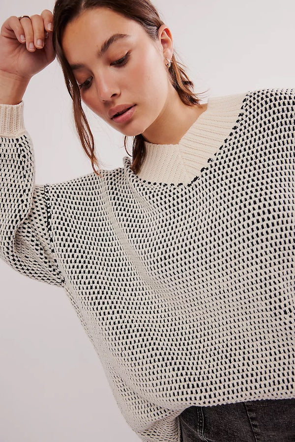 MAISIE SWEATER - IVORY BLACK COMBO