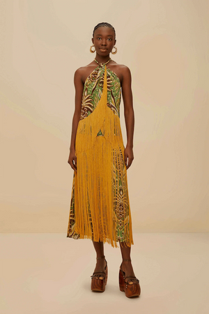 FRINGE MIDI SKIRT