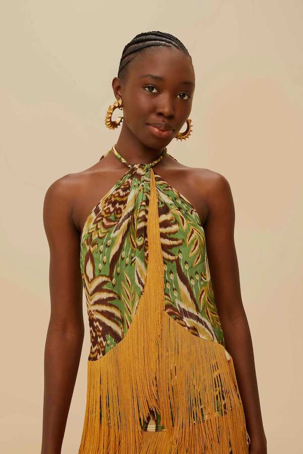 OVERLAPPED FRINGE TOP