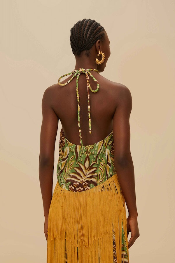OVERLAPPED FRINGE TOP
