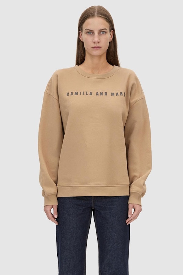 ANCA GRAPHIC SWEATER - LATTE