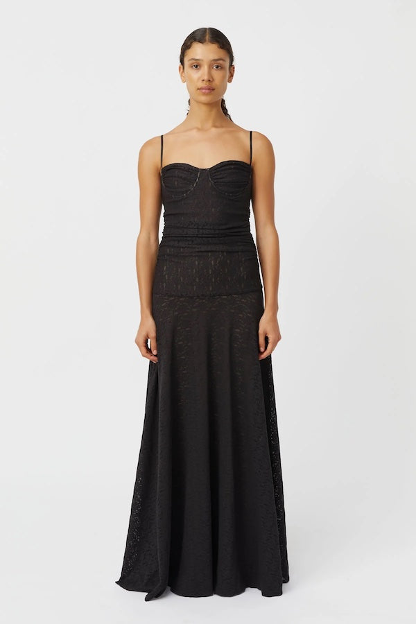 CAMILLE LACE MAXI DRESS - BLACK