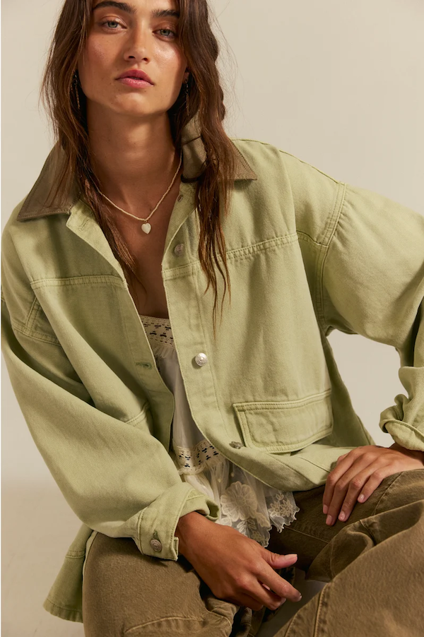 LEMON DENIM JACKET - WASHED SAGE