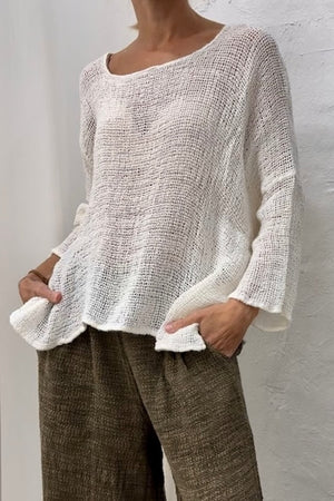 MAGLIA FOGLIA - LATTE