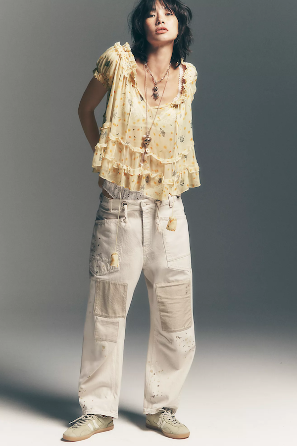 MOXIE PULL ON BARRELL JEANS - WHITE