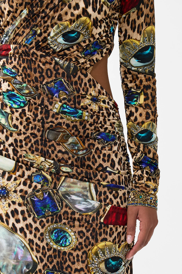 ONE SHOULDER JERSEY CUT OUT DRESS - NAZAR NIRVANA