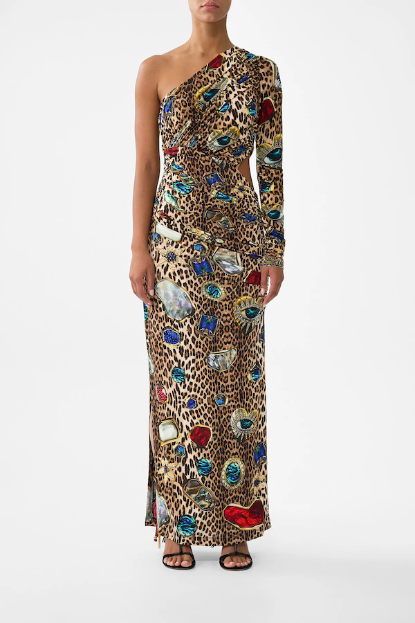 ONE SHOULDER JERSEY CUT OUT DRESS - NAZAR NIRVANA