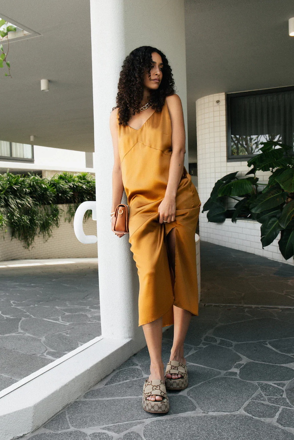 PETITE DRESS - RUST