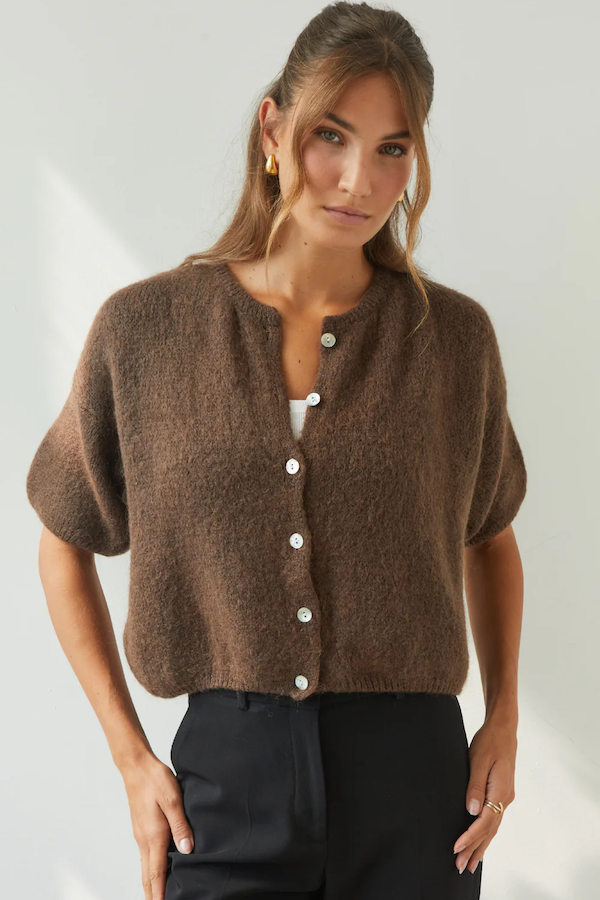 EMME CARDIGAN - ESPRESSO