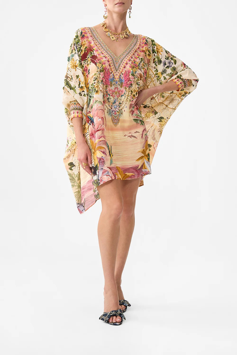 CAMILLA SHORT LACE UP KAFTAN WITH CUFF