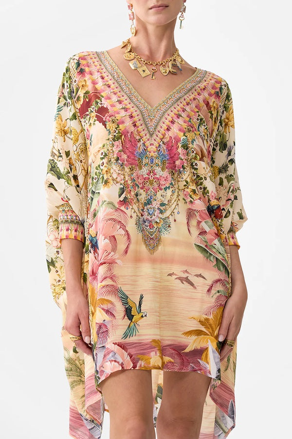 CAMILLA SHORT LACE UP KAFTAN WITH CUFF