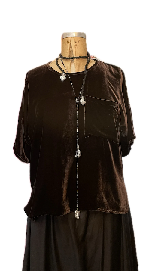 Tee Top (Silk Velvet) - Mocca