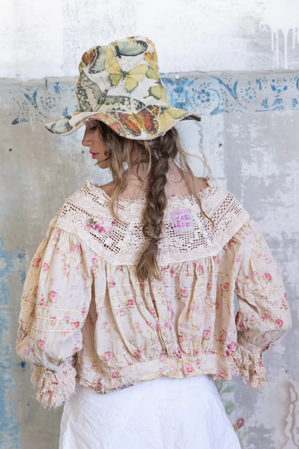 CROCHET YOKE KEIRA BLOUSE - TOP 1566