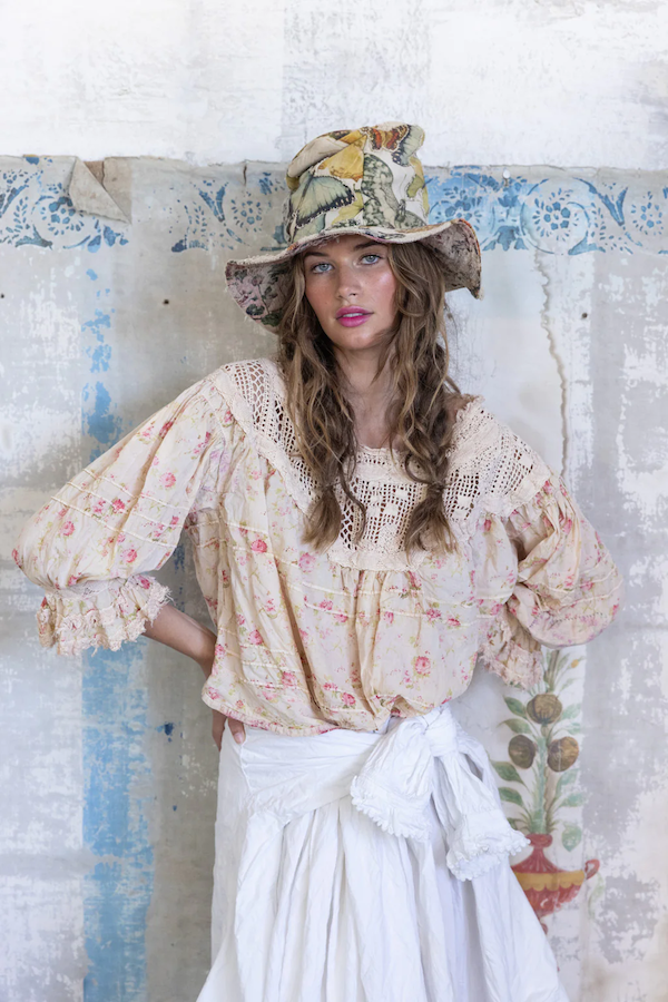 CROCHET YOKE KEIRA BLOUSE - TOP 1566