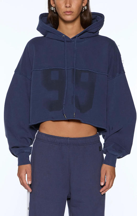 OH G HOODIE CROPPED - INK BLUE