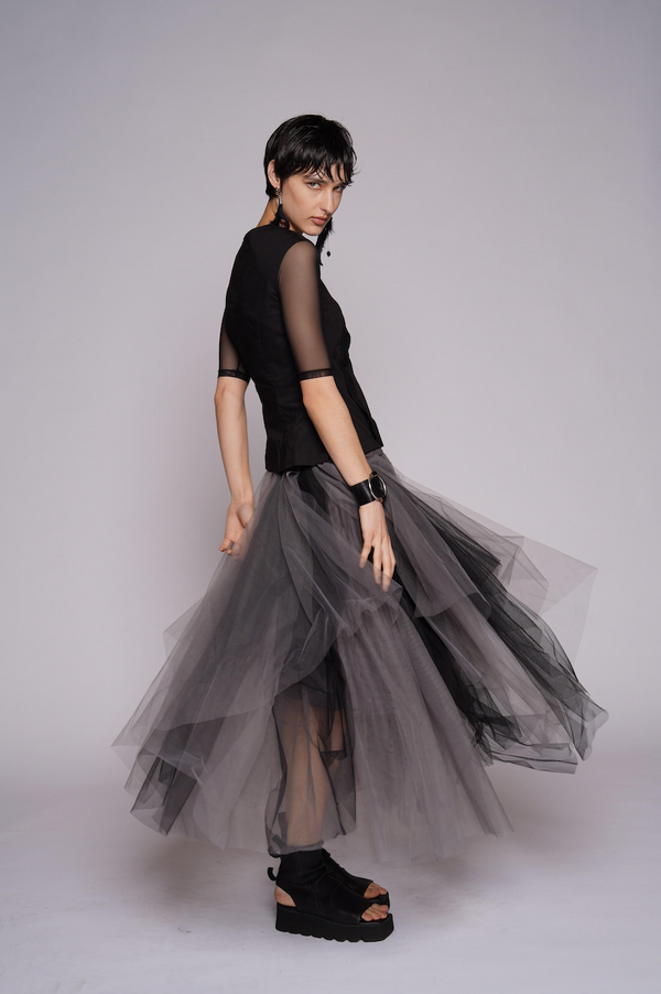 AXIS TULLE SKIRT - SMOKE