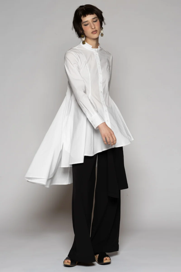 OVERTONE LONG SHIRT - WHITE