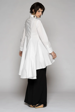 OVERTONE LONG SHIRT - WHITE