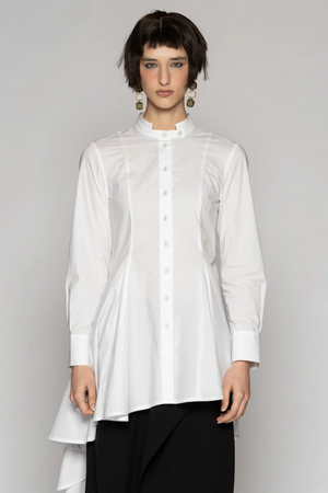 OVERTONE LONG SHIRT - WHITE