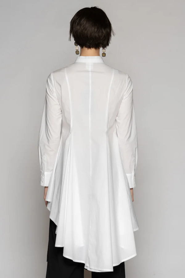 OVERTONE LONG SHIRT - WHITE