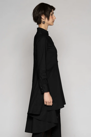OVERTONE LONG SHIRT - BLACK