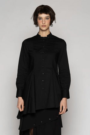 OVERTONE LONG SHIRT - BLACK