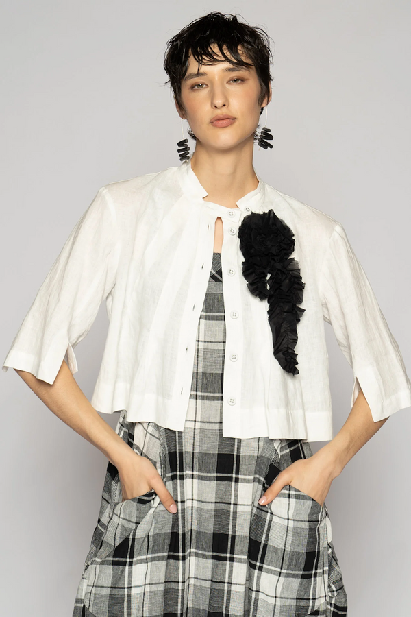 MIMI FRILL BROOCH - BLACK