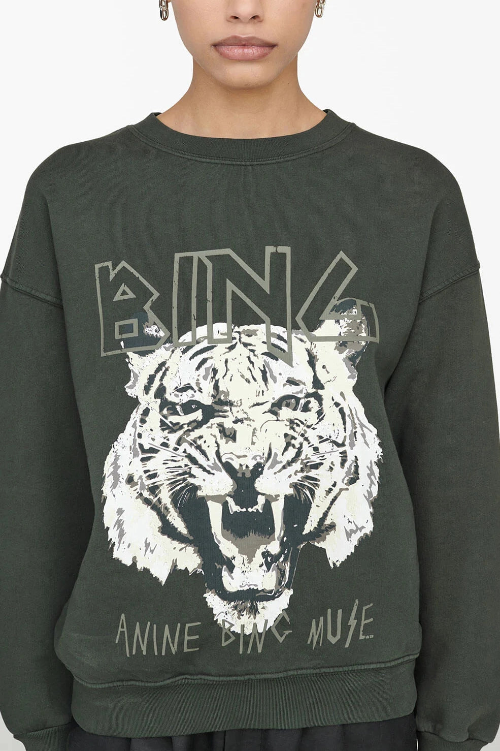 TIGER SWEATSHIRT - FOREST GREEN