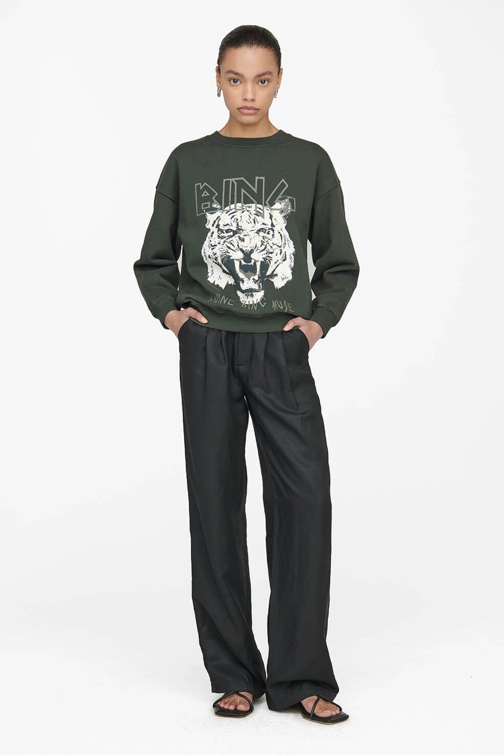 TIGER SWEATSHIRT - FOREST GREEN