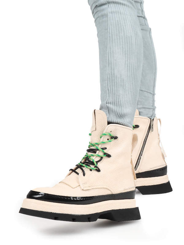 AS 98 LACED ANKLE BOOTS MILK