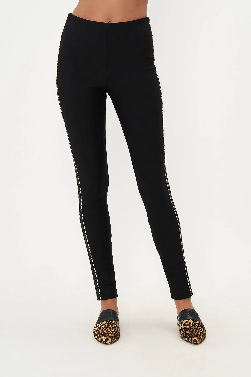 PONTE PANT WITH ANKLE ZIP TIGER TALK D.D s Fashions
