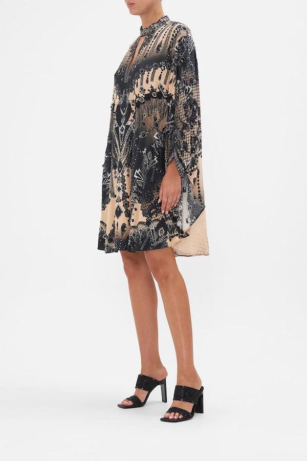 SHORT KAFTAN WITH HIGH NECK