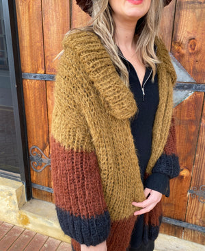AMANO SHAWL COLLAR CARDI