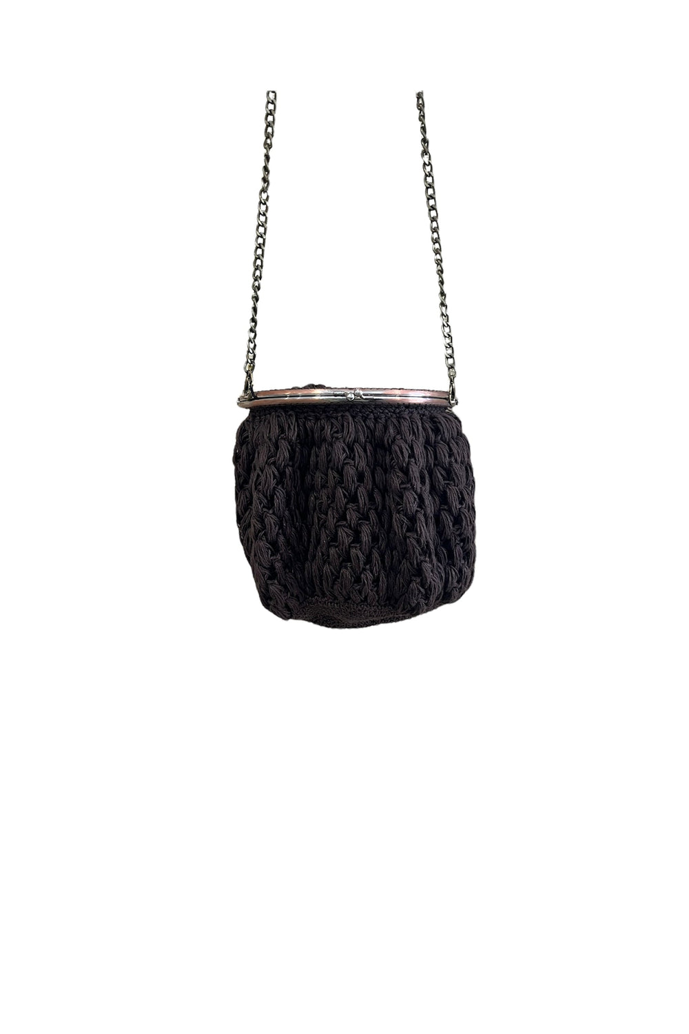 AMANO HAND CROCHET LINEN BAG  - Chocolate