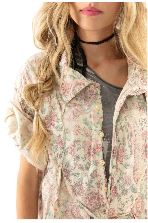 BLOCK PRINT TORA SHIRT - TOP 1123 ACANTHUS SUN