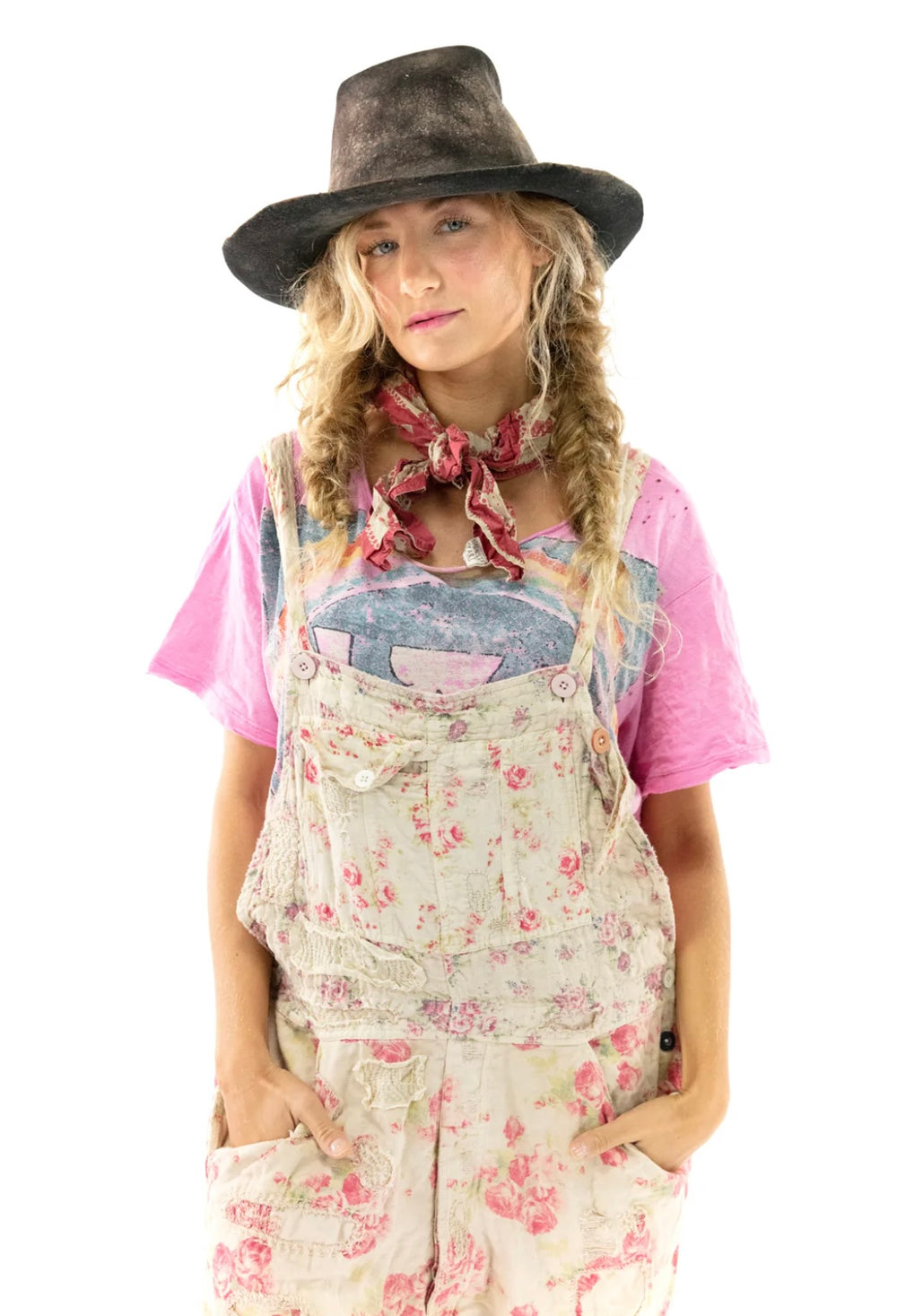 OVERALLS 041 FLORAL PRINT OVERALLS