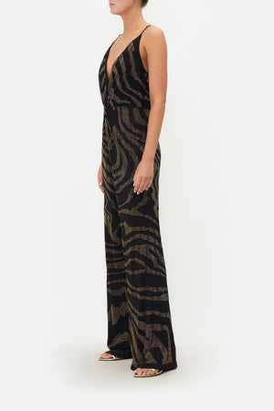 TWIST FRONT JERSEY JUMPSUIT - TAME MY TIGER