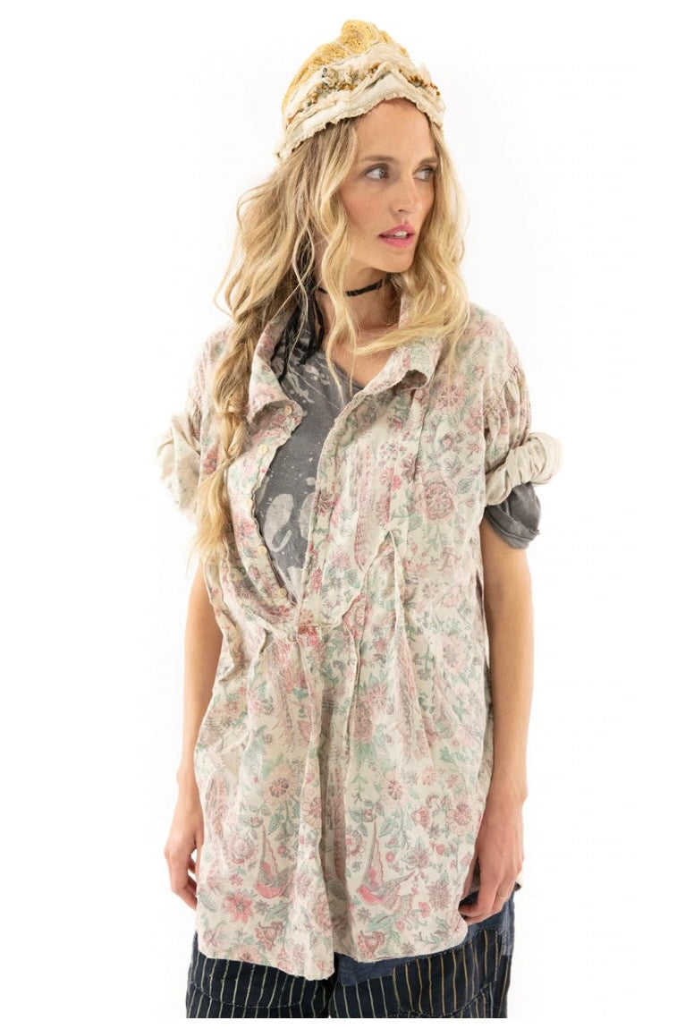 BLOCK PRINT TORA SHIRT - TOP 1123 ACANTHUS SUN