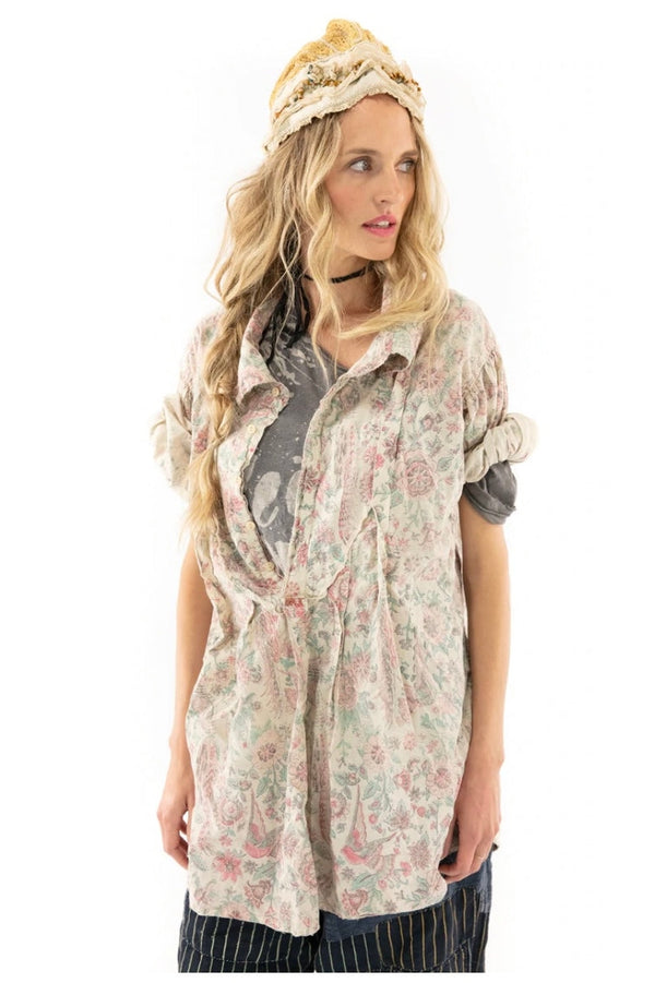 BLOCK PRINT TORA SHIRT - TOP 1123 ACANTHUS SUN