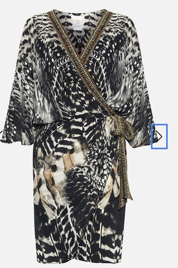 DRAPED FRONT WRAP DRESS