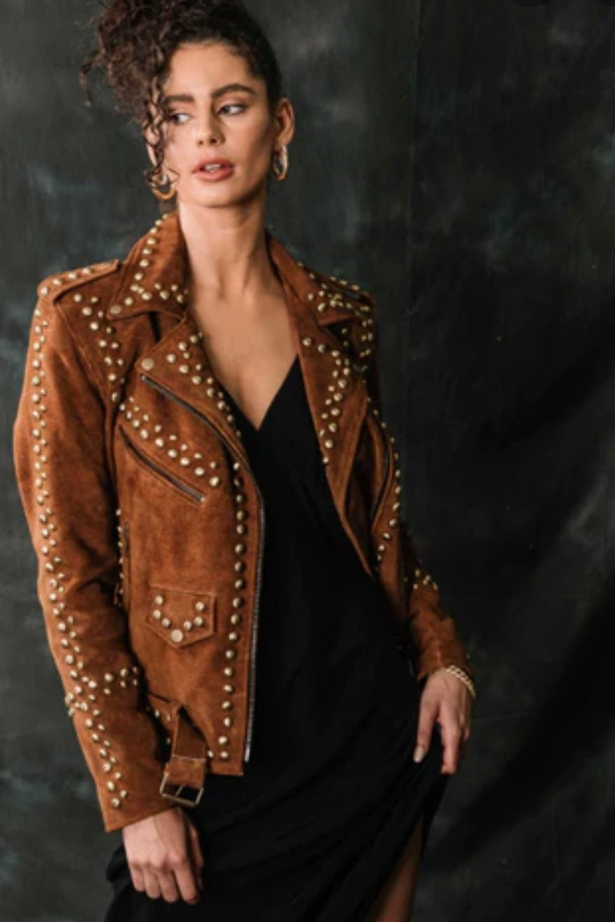 UL SUEDE DIME STUDDED JACKET