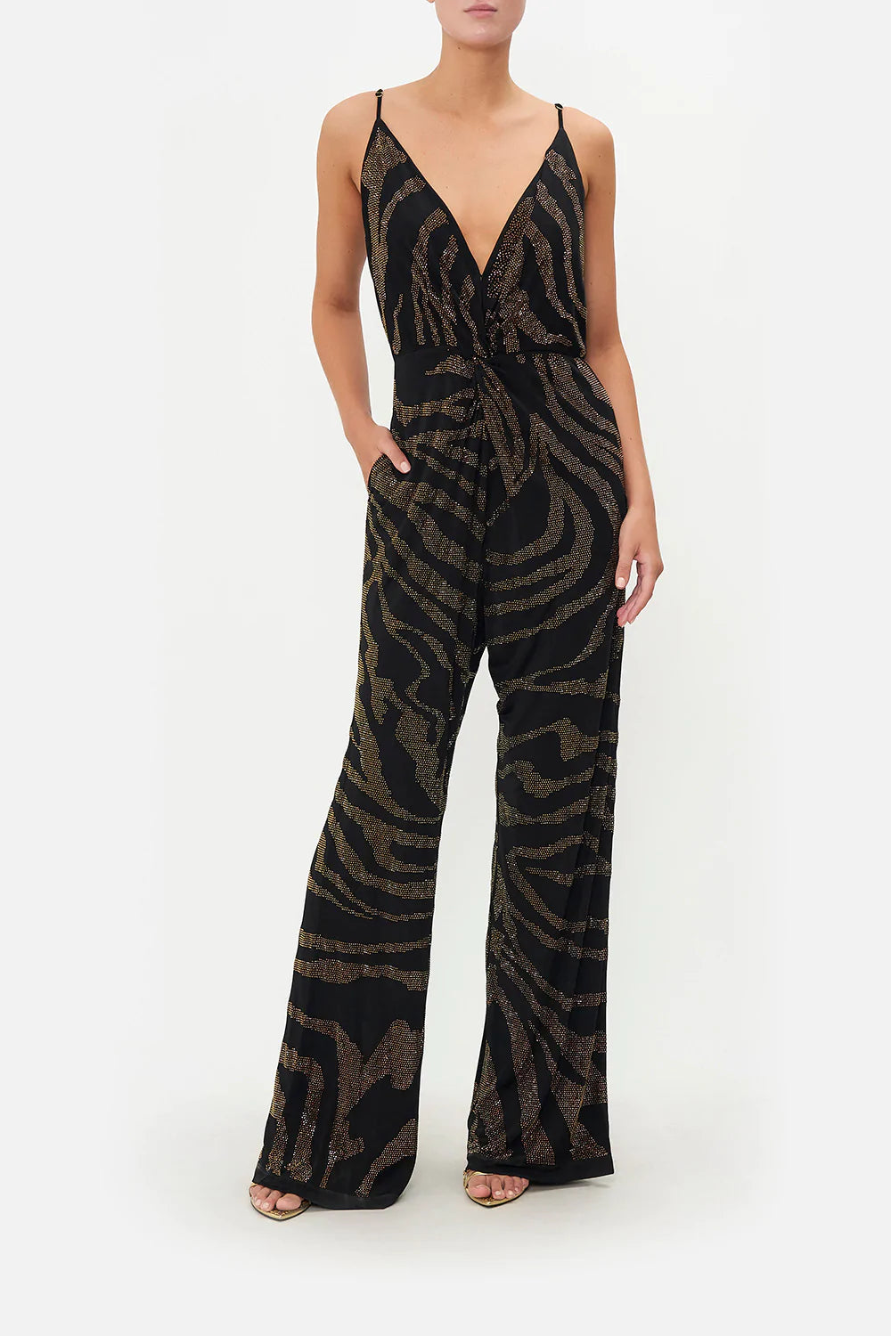 TWIST FRONT JERSEY JUMPSUIT - TAME MY TIGER