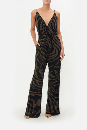 TWIST FRONT JERSEY JUMPSUIT - TAME MY TIGER